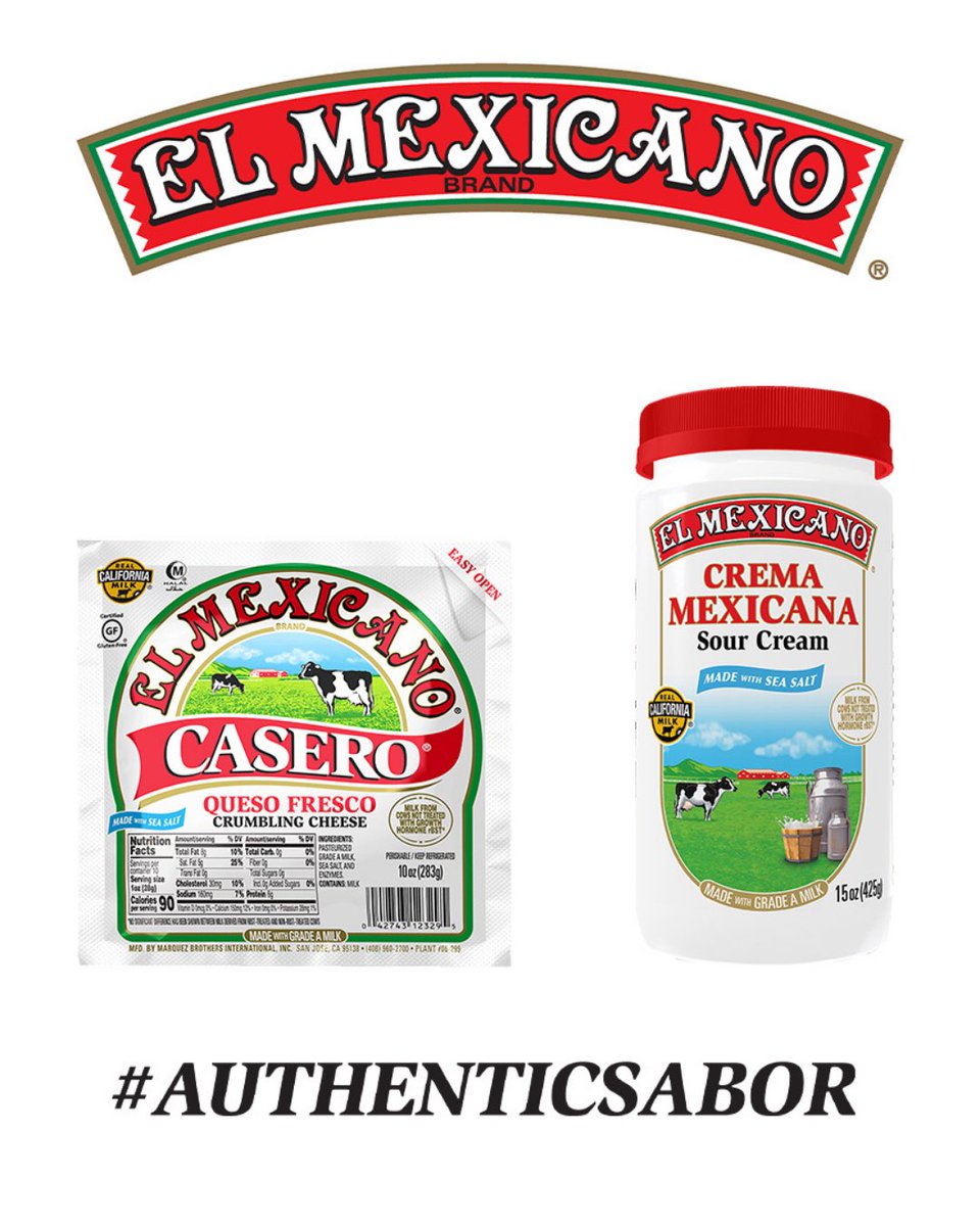 Super Bowl Sunday isn’t complete without the classics 🏈 Guac topped with Queso Fresco Casero® and quesadillas drizzled with Crema Mexicana El Mexicano® = winning bites all game long! #AuthenticSabor