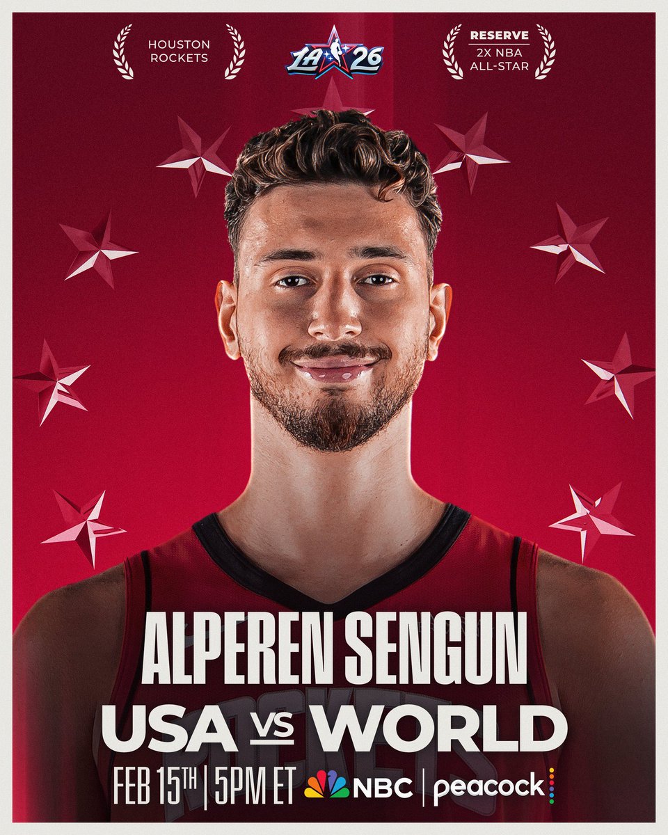 NBA’de oynayan Milli basketbolcumuz Alperen Şengün, All-Star’a seçildi.

Alperen 2’nci kez All-Star olacak.

Bir Türk basketbolcu için ilk.

Tebrikler <a href="/alperennsengun/">Alperen</a> 👏