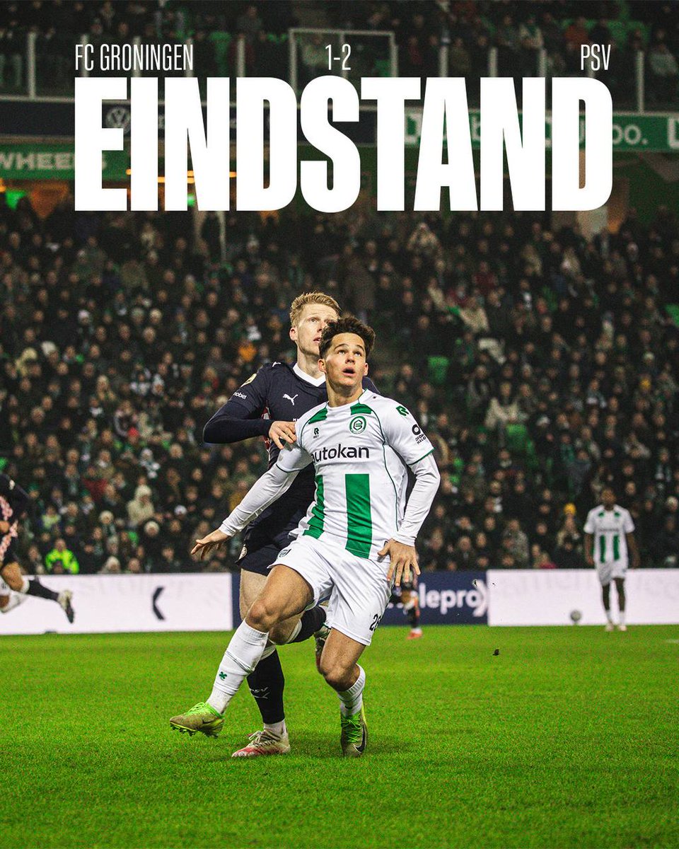 FC Groningen verliest nipt van koploper PSV. 

Ryan Metu debuteerde voor de FC. 

➡ fcgroningen.nl/nieuws/fc-gron…