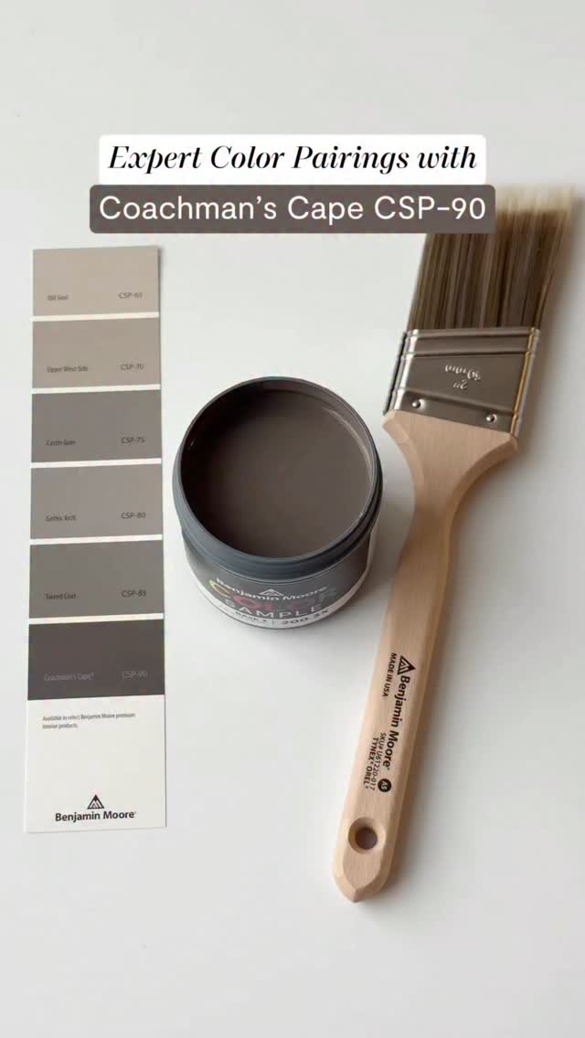 Bring a sense of adventure to any space with expert color pairings for Benjamin Moore’s mysterious Coachman’s Cape® CSP-90, a rich brown-gray that feels like the swirl of a warm wool cloak at midnight. Where would you use it? #BenjaminMoore #Paint #Ho bit.ly/4rDqI1E