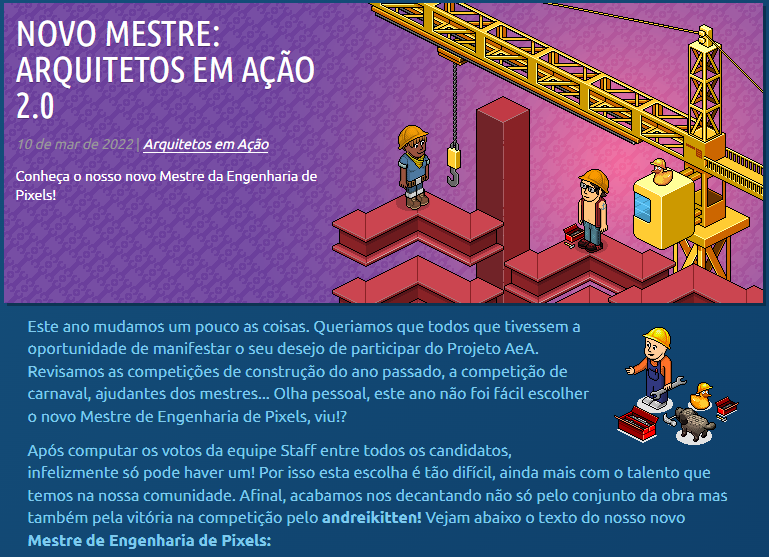 Já não tenho print dos meus quartos antigos ou primeiro quartinho, ou até mesmo meu primeiro visual. Então, trago a lembrança de quando me tornei mestre AeA. #HabboPTBR20aniversario #HabboPTBRFelizAniversario