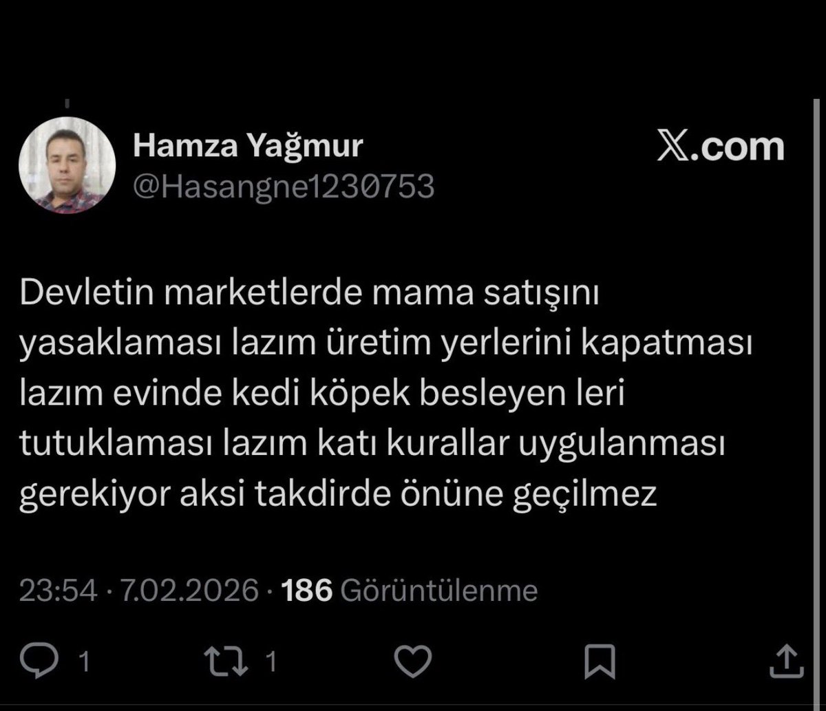 Devletin Hamza’yı acilen sokaktan,evinden,iş yerinden nerdeyse alıp en yakın bir psikiyatri kliniğine yatırması gerekir.Dışarda olması sanıyorum tehlike arz eder.
#SokakHayvanlarıSahipsizDeğil