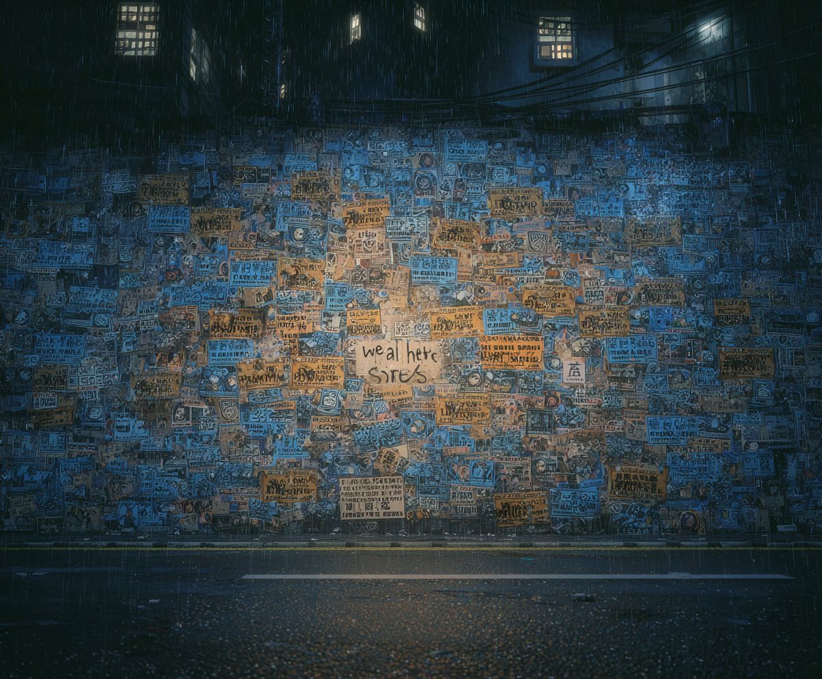 themeekshall's tweet image. They covered the walls with noise. Headlines. Ads. Billboards. Propaganda. A thousand voices saying buy this, want that, you're not enough.
Then someone wrote four words in the center and none of the rest mattered anymore.
We are still here. $MEEK