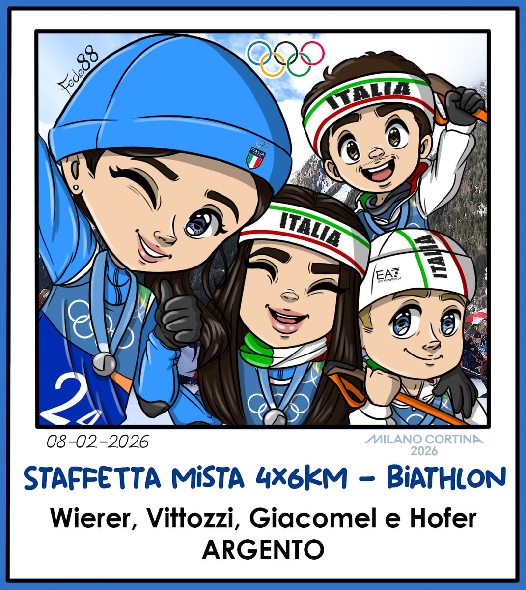 Staffetta Mista 4x6km - Biathlon 
Dorothea Wierer, Lisa Vittozzi, Tommy Giacomel e Lukas Hofer - Medagli d'Argento 🥈
<a href="/italiateam/">Team Italia Multiwor</a> 
@milanocortina2026 

#milanocortina2026 #italiateam #olimpiadi #olympic