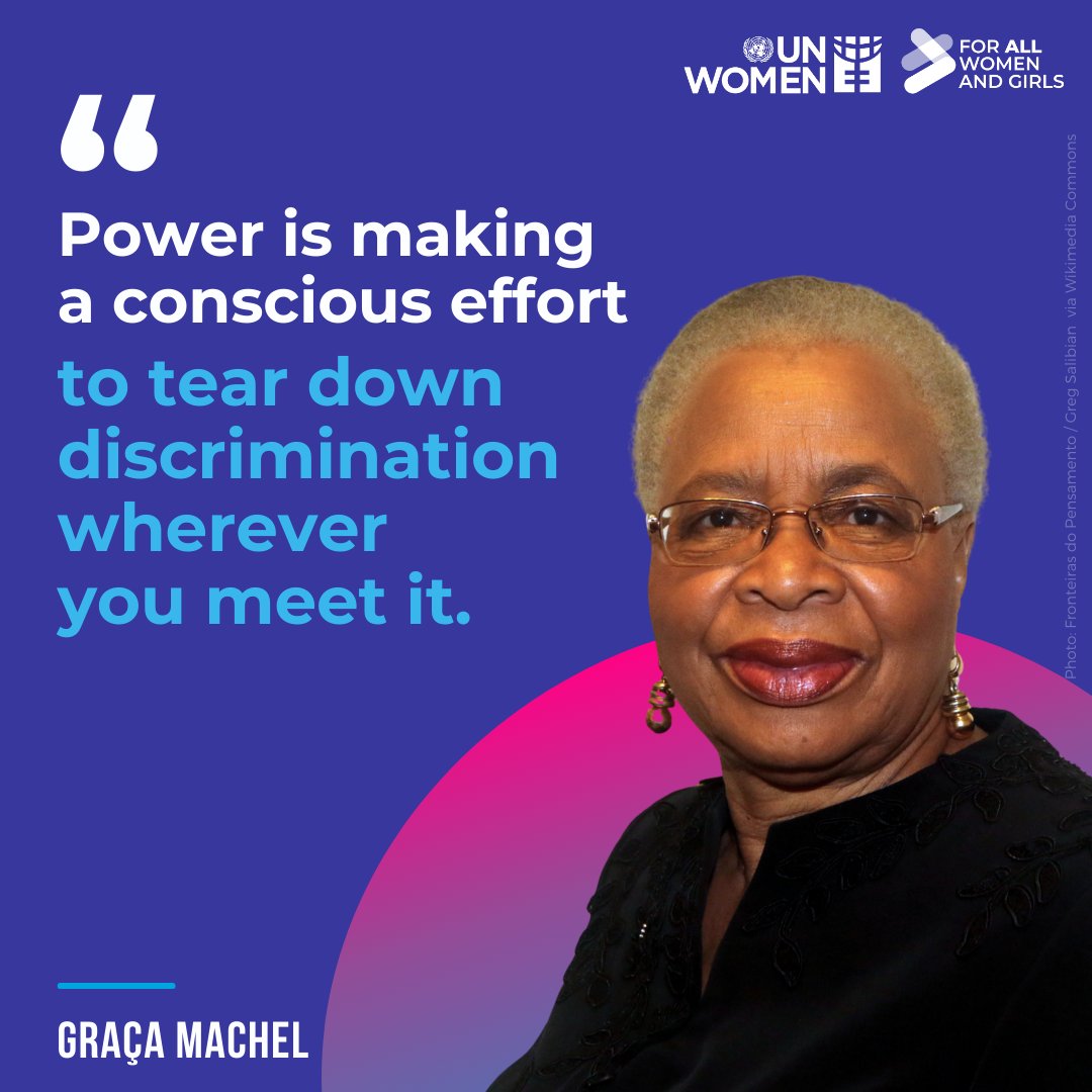 UN_Women's tweet photo. This #BlackHistoryMonth we honor Graça Machel, who has dedicated her life to advancing equality, education, and the rights of women and children worldwide. https://t.co/D8fxn7RAoM