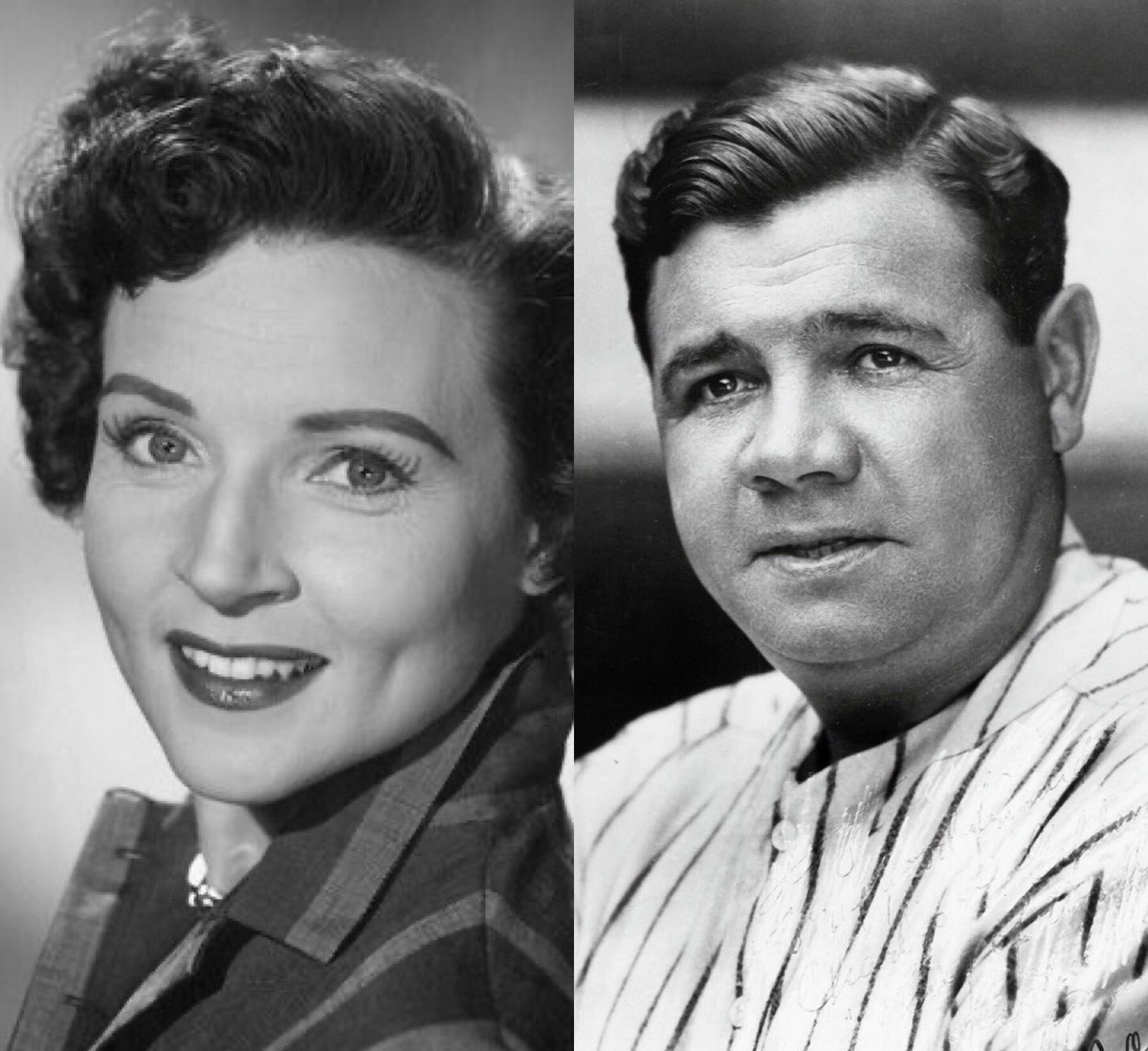 BBGreatMoments's tweet image. Babe Ruth hit 552 Home Runs AFTER Betty White was born.
