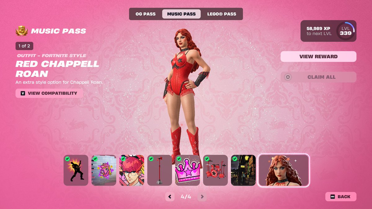 I finally completed the Music Pass. It took ONLY 53 levels. 😒

Started at level 283.
Ended at level 340. 

Note: The last reward didn't unlock until I leveled up one more time. There was no instruction for unlocking the final reward. <a href="/FortniteStatus/">Fortnite Status</a> 

x.com/NoName_STW/sta…