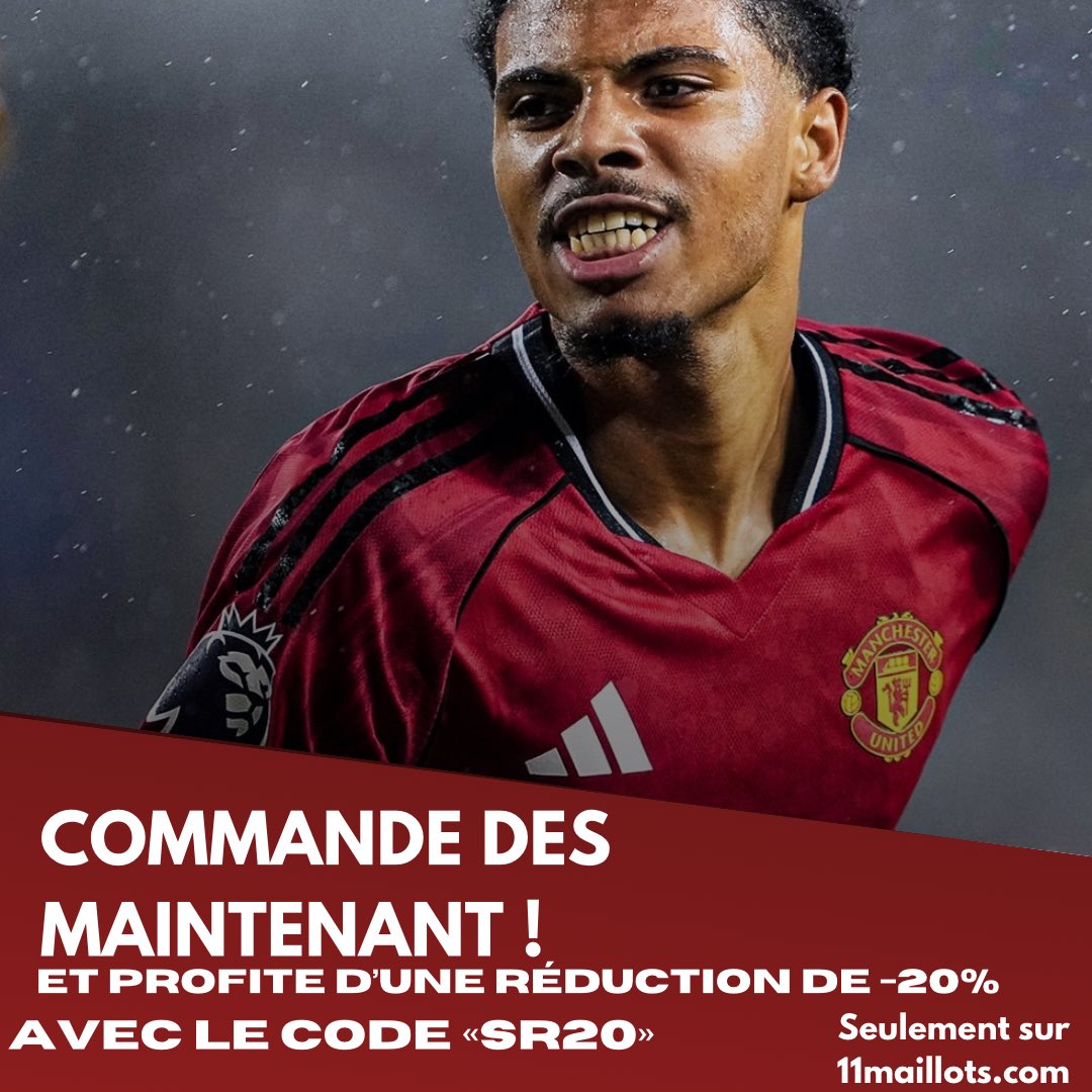 🔥 Manchester United 24/25 est là !
Porte fièrement les couleurs des Red Devils cette saison.
📲 Commande sur 11maillots.com et profite de -20% avec le code SR20