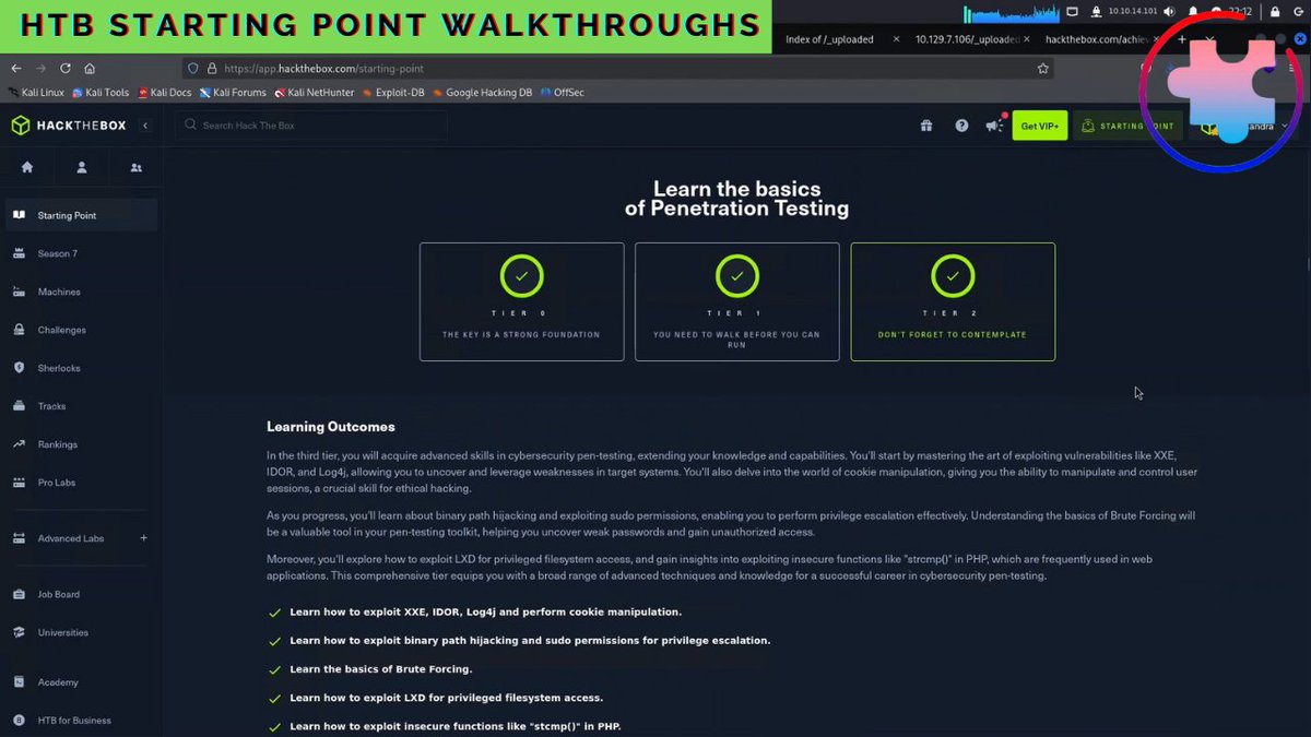 My <a href="/hackthebox_eu/">Hack The Box</a> Starting Point video walkthroughs playlist: youtube.com/playlist?list=… #hackthebox #cybersecuritytraining