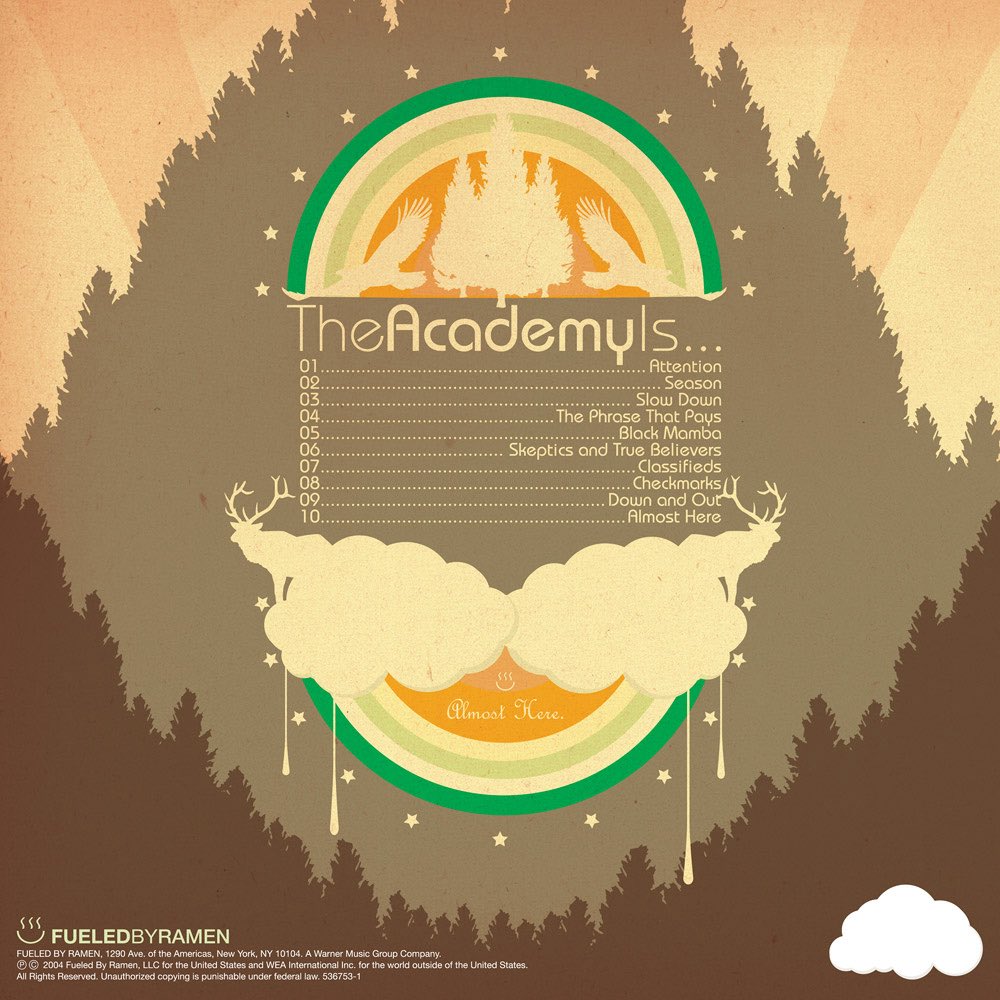TheAcademyIs's tweet photo. 21 years ago today, our lives were forever changed when we released our debut album Almost Here. 

This year, we are back with our 4th studio album, Almost There (out March 27th). 

This spring we celebrate both milestones for as we continue our Almost Here Anniversary Tour. 💚 https://t.co/XGBQK4WOGR