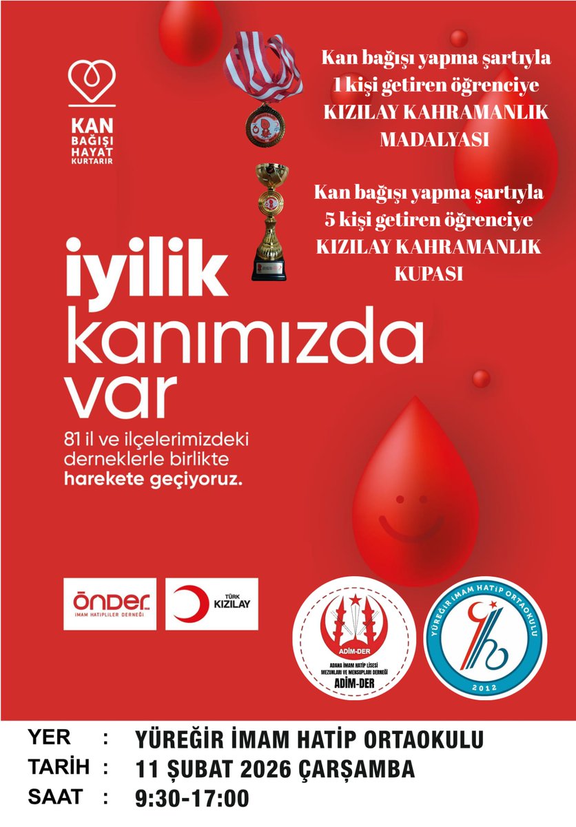 Türkiye'de oranlamaya göre her dört saniyede bir, bir ünite kana ihtiyaç duyuluyor. Her bir ünite kan bağışının üç kişinin hayatını kurtarabileceğinin bilinci ve kan bekleyen binlerce insanın hayatını kurtarmaya vesile olmak ümidiyle...