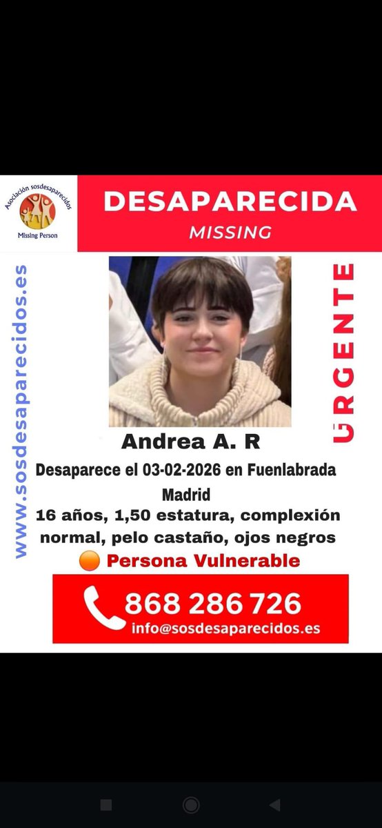 Nos ayudas a encontrar el paradero de esta adolescente .Gracias .
