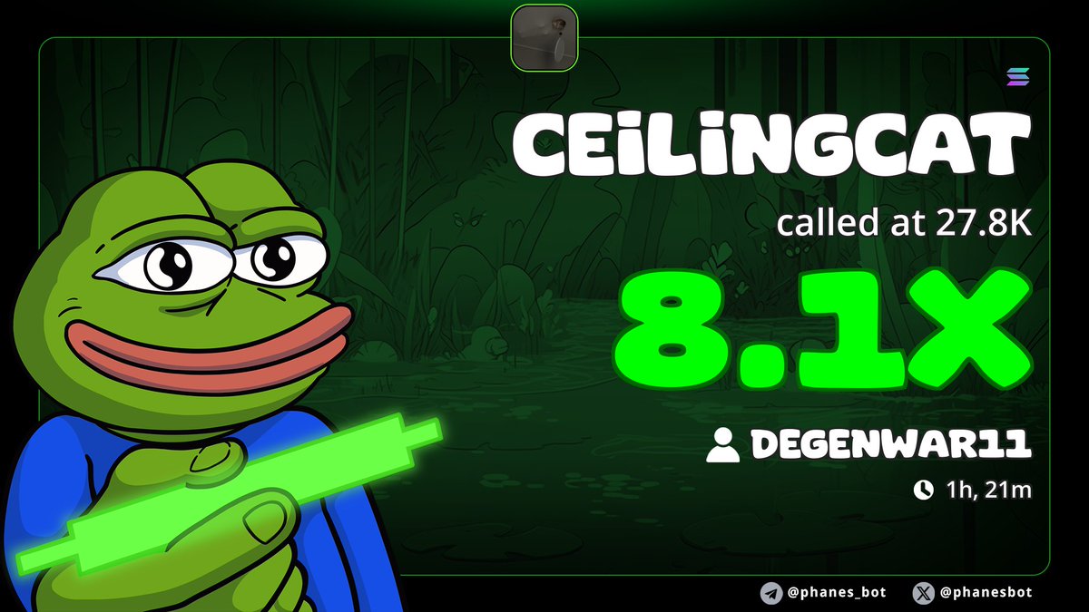 DegenWar01's tweet photo. 8x Profits on my alpha call on #CEILINGCAT
CA>> GP77ba3oTaFZf8jErPUDek4bNpAk7w5NjhpnrcShpump
#memecoin #solana #Degen https://t.co/QdNHsKxKLt