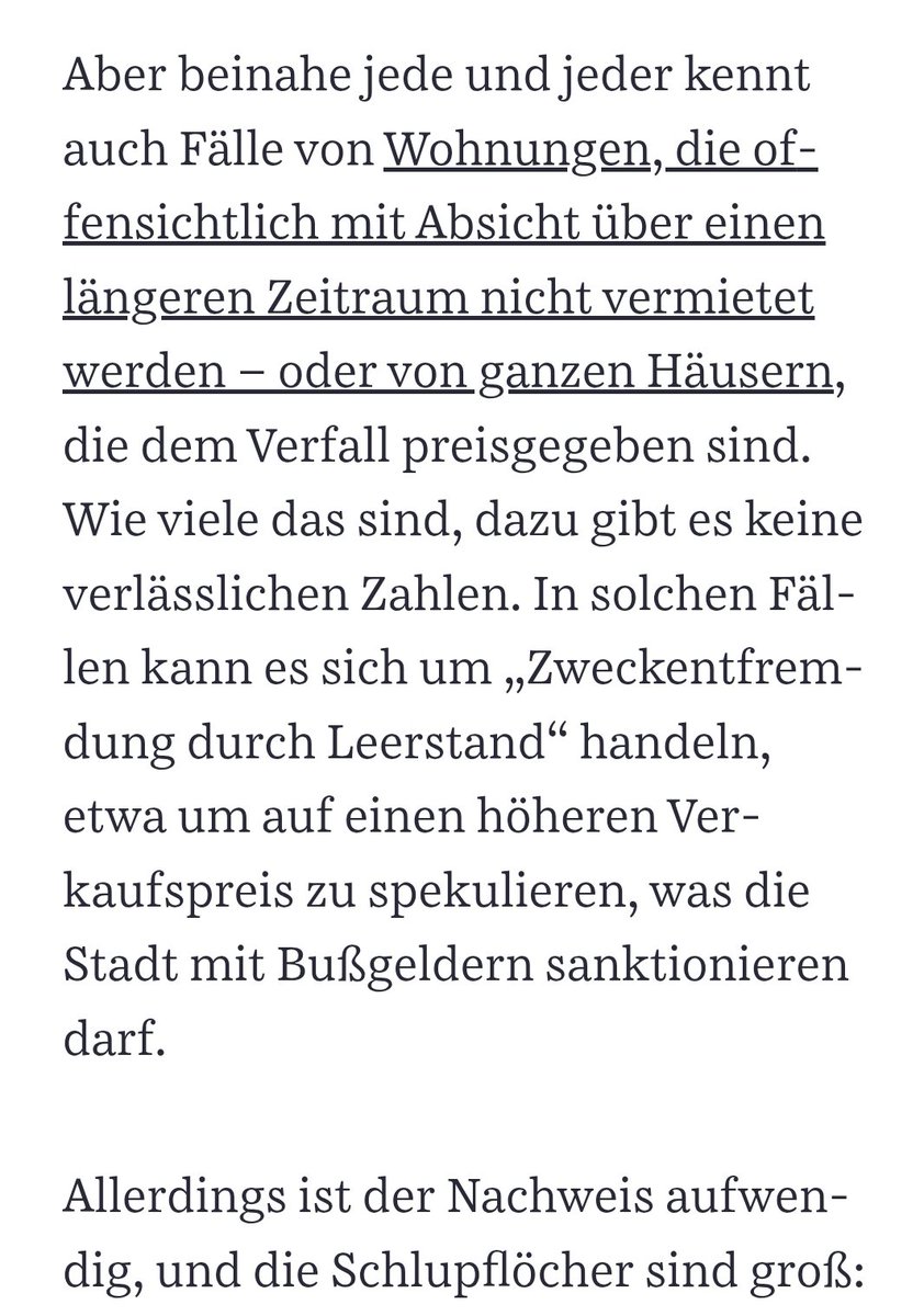 Der spekulative Leerstand - der Yeti der Wohnungspolitik. Statistisch nicht relevant nachzuweisen, unsichtbar (mit Ausnahme von Einzelfällen, die oft einen nicht spekulativen Hintergrund haben, zB Erbfall, ungeklärte Erfolge), aber "jeder kennt ihn" &amp; hat schon "davon gehört".