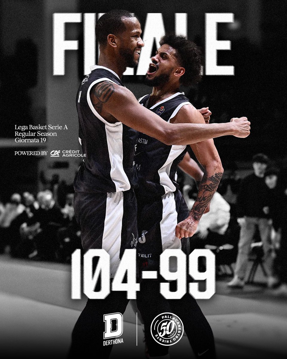 DerthonaBasket's tweet photo. 𝐌𝐀 𝐂𝐎𝐒𝐀 𝐀𝐁𝐁𝐈𝐀𝐌𝐎 𝐅𝐀𝐓𝐓𝐎?! 🫨

Con una rimonta 𝐩𝐚𝐳𝐳𝐞𝐬𝐜𝐚 torniamo alla vittoria in casa nostra contro Trieste: questa è tutta per voi! 🫀🤍🖤 https://t.co/Fq5uLxQ2rP