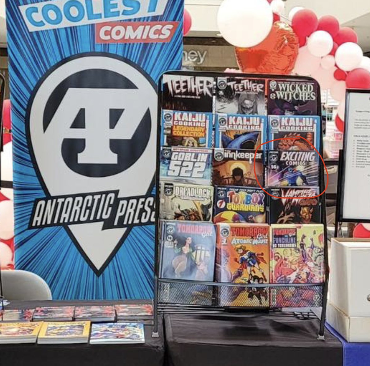 TomCarter1989's tweet photo. Found out my comic made early appear at StarDustAnime  Con this weekend my issue of EXCITING COMICS #56 is out on 11/02/26 in 3 days time, now thinking about... But it so cool to see it being sold a comic con. Thank you @AntarcticPress #comicbooks #artist #indecomics #art https://t.co/ge6IOD5MKe