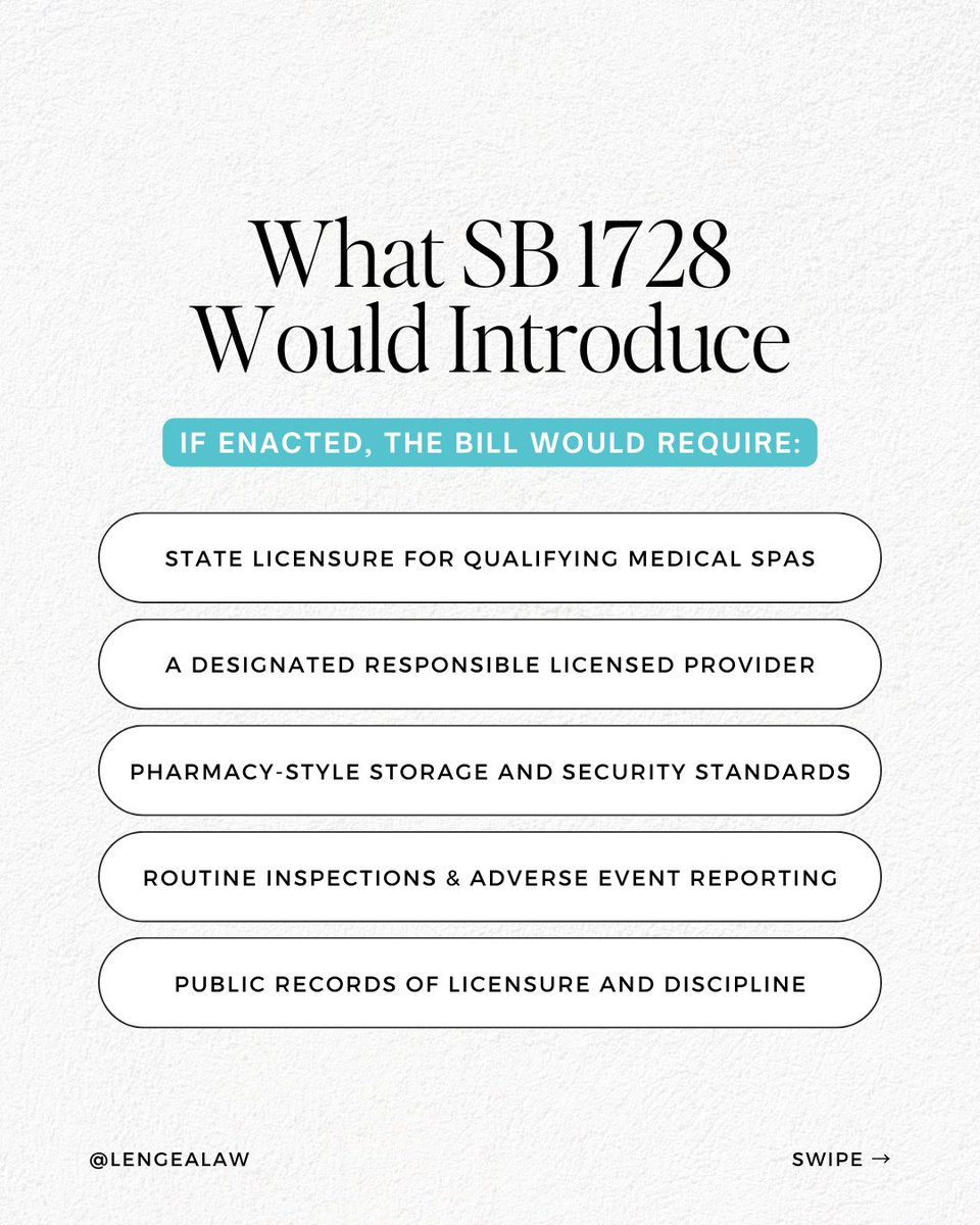 If you have questions about how proposed regulatory changes may impact your medical spa, reach out to our team at info@lengealaw.com

#MedicalSpaLaw #HealthcareCompliance #FloridaMedSpas #RegulatoryUpdate #MedSpaOwners #HealthcareLaw #LengeaLaw