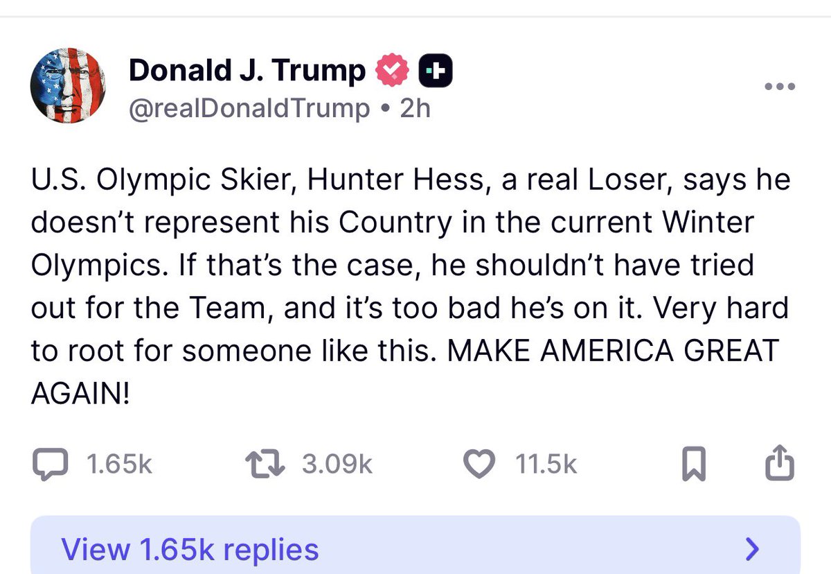 jaketapper's tweet image. The president is now attacking a US Olympian as a “Loser” and misrepresenting his words for his mild unspecified criticisms about things going on in the US right now.