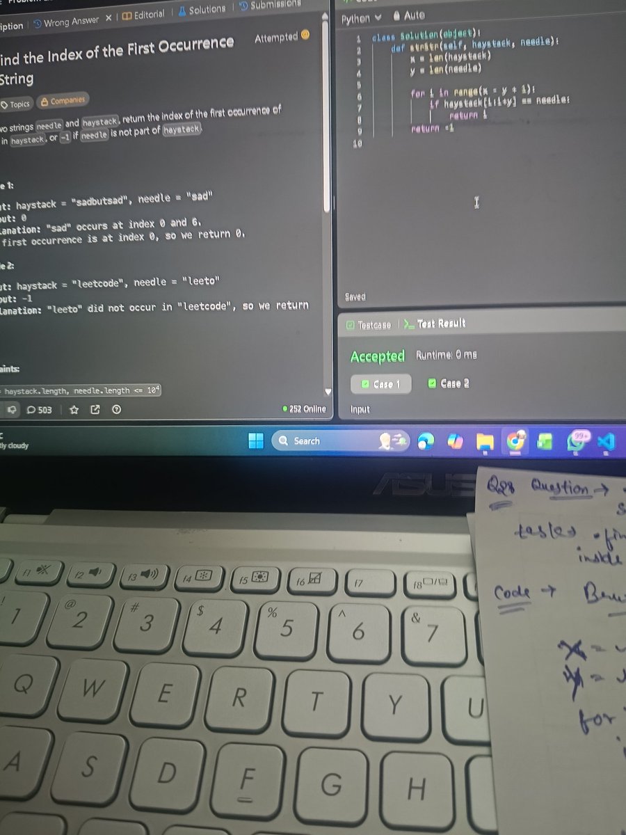 sarthaknyati82's tweet photo. Day 8 🧠
Solved Leetcode Problem today✅
#LeetCode #DSA #75daysofcoding https://t.co/JcdmAWxyhQ