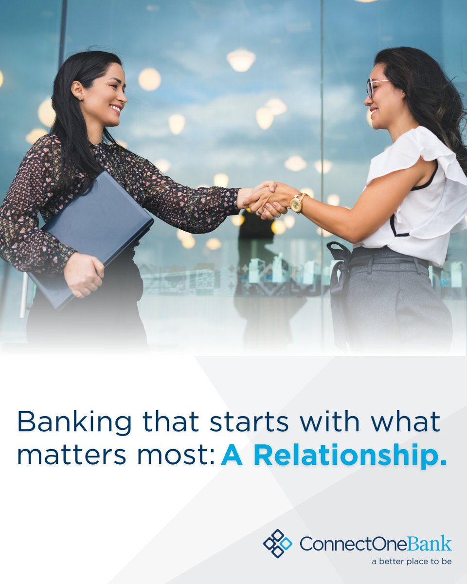 ConnectOneBank's tweet image. What if your bank knew your business like you do? Backed by real-world business experience, ConnectOne offers tailored solutions that grow with you.

#RelationshipBanking #BusinessBanking #ABetterPlaceToBe #ConnectOneBank