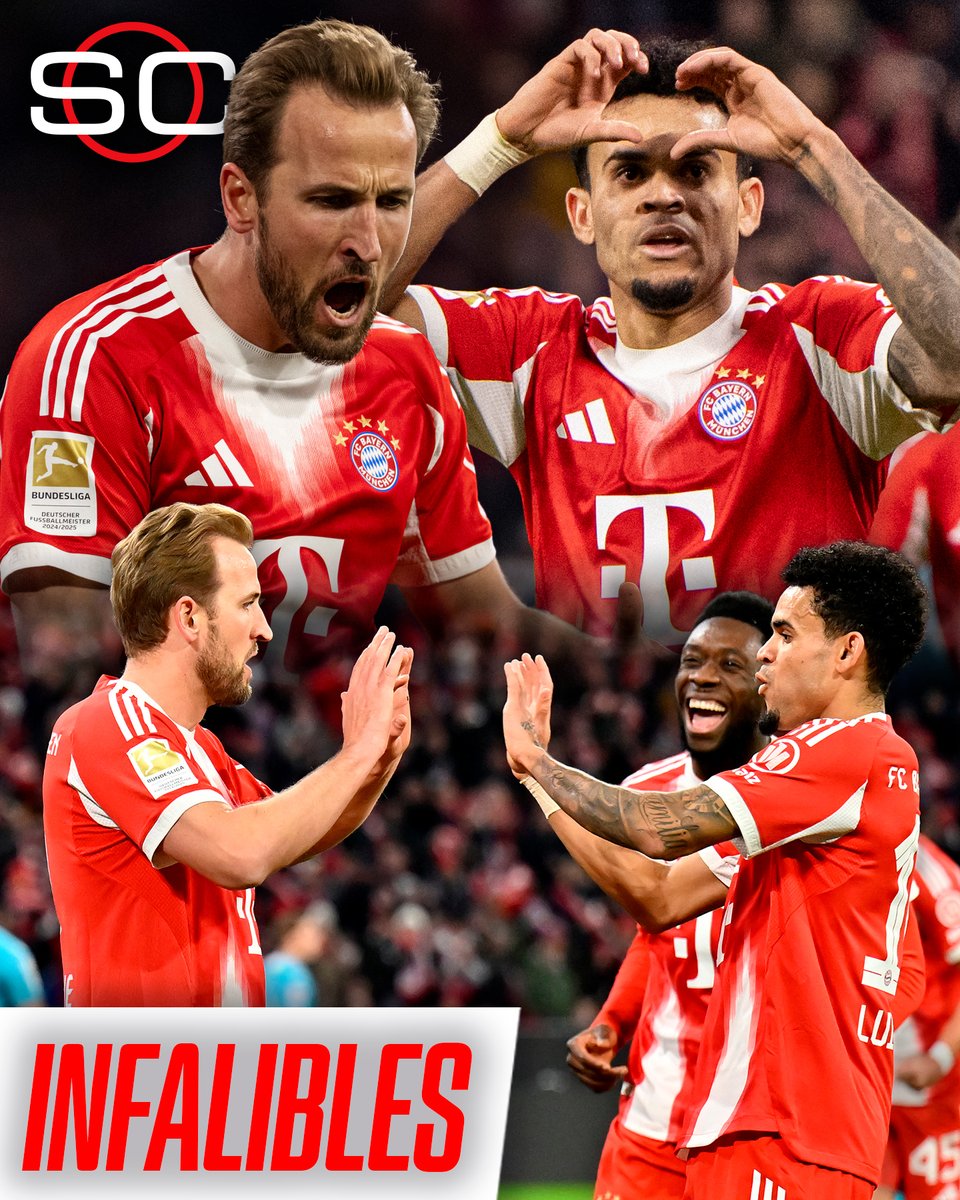 🔥 ¡¡HAT-TRICK DE LUCHO DÍAZ EN LA GOLEADA DEL BAYERN!!

⚽⚽⚽⚽⚽ Con tres goles del colombiano y un doblete de Harry Kane, Bayern Munich goleó 5-1 a Hoffenheim por la 21° fecha de la #Bundesliga

6️⃣ Con este resultado, son 6 los puntos que la máquina bávara le saca en la cima