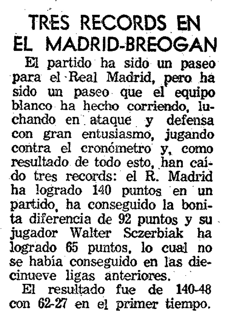 DeporteVintage's tweet photo. Homenaje más que merecido a una de las grandes @LeyendasRMB Hoy se cumplen 50 años de los 65 pts. que siguen siendo la mayor anotación individual en la historia de la máxima categoría del baloncesto masculino español, donde tb se batieron otros dos récords #LeyendasFIBA 📸 REBOTE https://t.co/H6Nx87ii9A