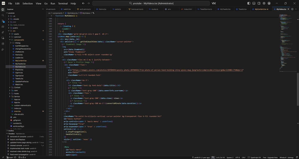 _a_m_i_t_1's tweet photo. Day 600 of #600DaysOfCode   
Wrapped up my journey by enhancing the UI &amp; UX of my YouTube platform. Focused on cleaner layouts, smoother interactions, and a better overall user experience.  
On to the next challenge. https://t.co/bk7rt4pfCK