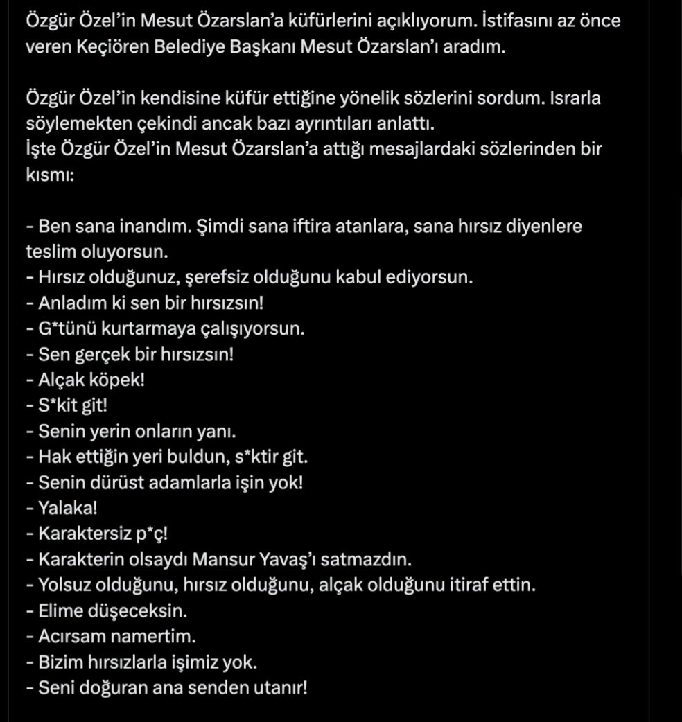 CHP genel başkanı sn.Özgür özel 
kendi belediye başkanına yazdığı whatsap mesajlarının bir kısmı?  Yorum sizin.