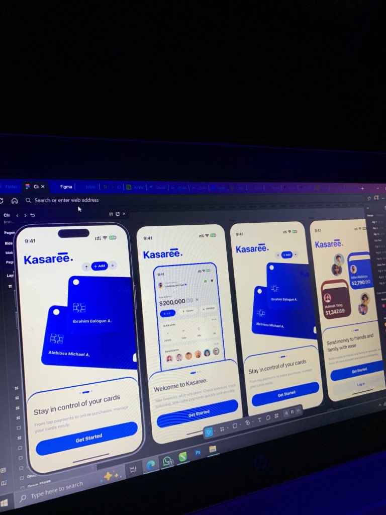 current work: onboarding screens for a fintech mobile application project.