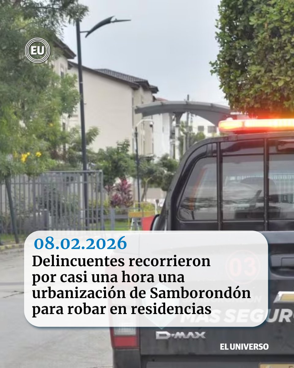 eluniversocom's tweet image. 👉🏻ow.ly/TynC50YbeUw | #Seguridad | Delincuentes recorrieron por casi una hora una urbanización de #Samborondón para robar en residencias