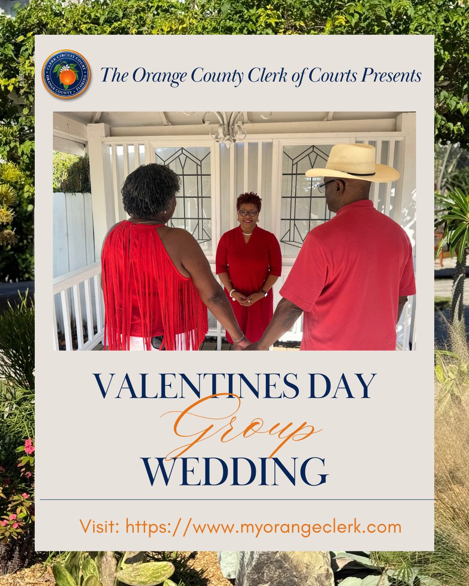 It all starts with a trip to your Clerk!

During #NationalWeddingMonth, O.C.C.C celebrates our role in helping couples begin their forever- issuing marriage licenses, officiating weddings, &amp; preserving marriage certifications for future generations 

#MyOrangeClerk