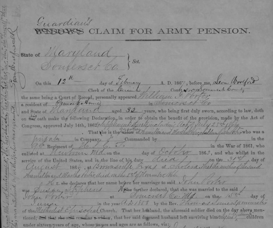 This Civil War pension file for John Porter of the 9th US Colored Troops is a real glimpse into history! Porter died of Cholera in Texas in 1866, but his pension file keeps his family's memories alive. It reveals rich family details: f3.social/6ycd