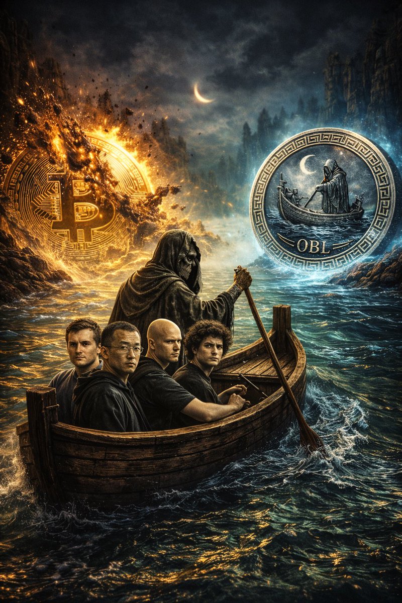 Highkey_f's tweet image. When BTC crashes, even the crypto titans need a ride… Charon’s taking Vitalik, CZ, Brian, and SBF straight to ObolCoin 🛶💀 #OBL #CryptoMyth @VitalikButerin @cz_binance @brian_armstrong @SBF_FTX @elonmusk