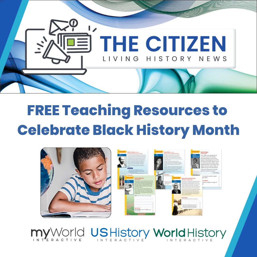 SavvasLearning's tweet photo. This year marks a century of #BlackHistoryMonth. To support your classroom, we’re sharing free classroom resources to help students explore the pioneers &amp; leaders who shaped our nation. 

➡️ Download: https://t.co/OUlv4vpdOe  
➡️ Subscribe: https://t.co/Rn39MUauNs 

#sschat https://t.co/UtDVsHRGIV