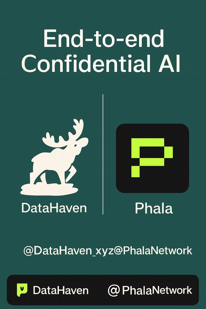0xwirdan's tweet photo. As a builder, I need trust at every layer. Phala gives me confidential compute. 

DataHaven gives me private, verifiable storage. This stack unlocks sensitive AI use cases. 

@DataHaven_xyz @PhalaNetwork https://t.co/0Q5QukaVKl
