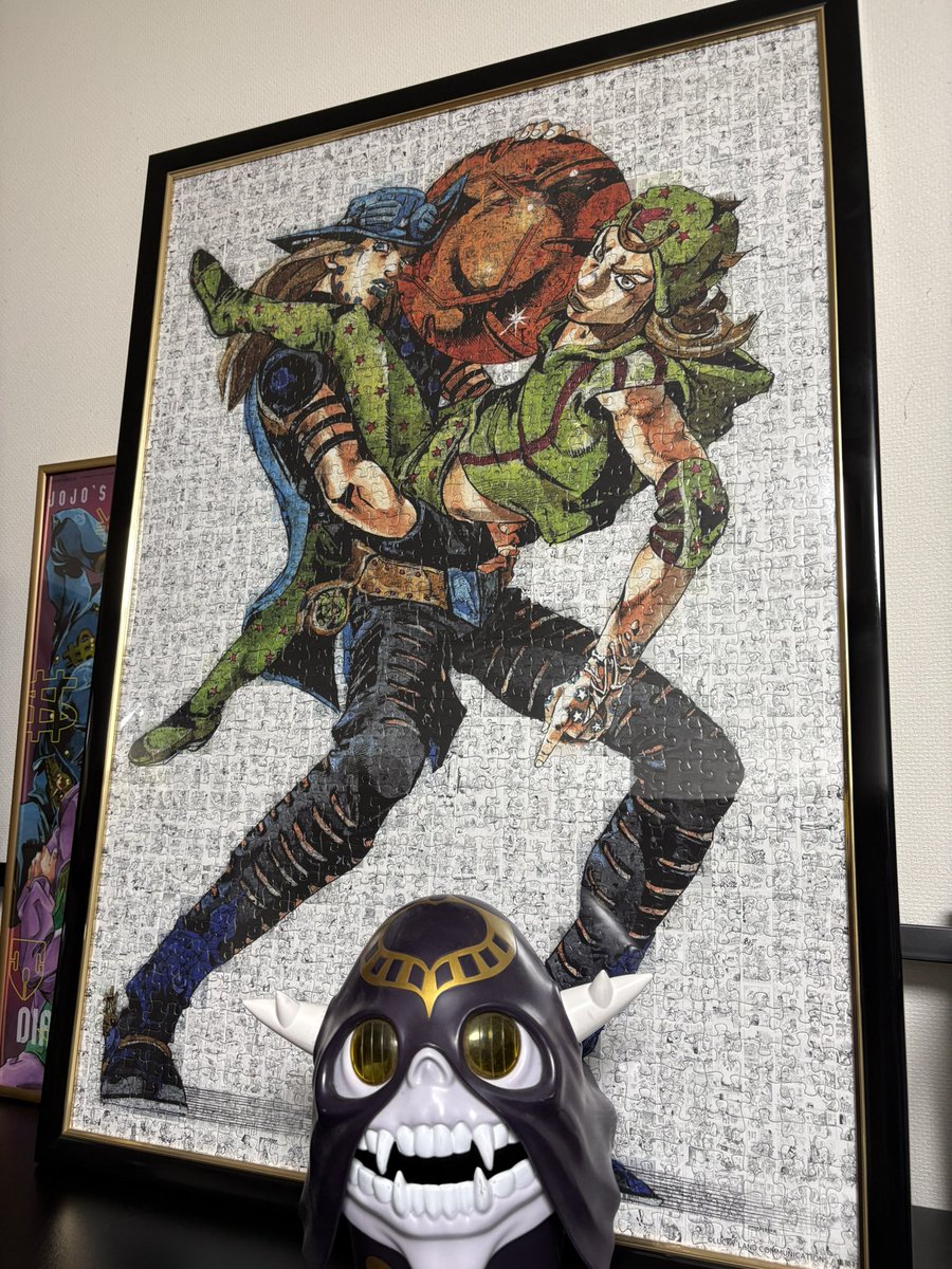 1週間かけてジョジョのパズル完成ィィィィッ‼︎‼︎ 肩凝った