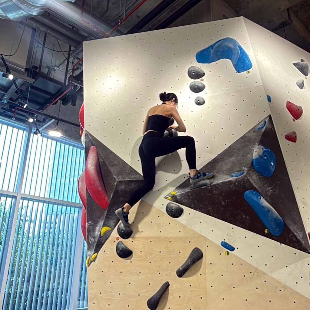 Giving climbing a try because i’m too good at holding on to things that want me to go.