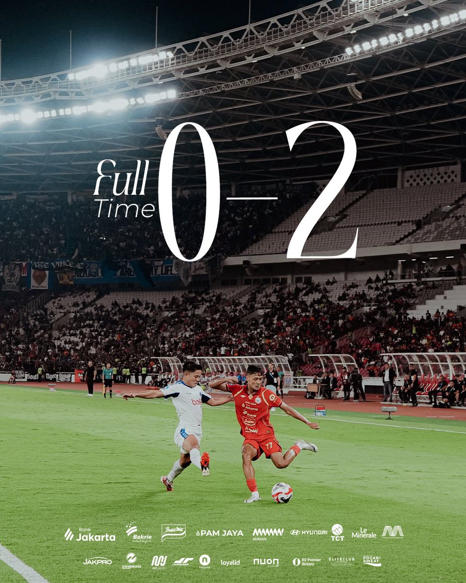 FT: Persija 0-2 Arema FC

#PersijaDay #BRISuperLeague #Persija
