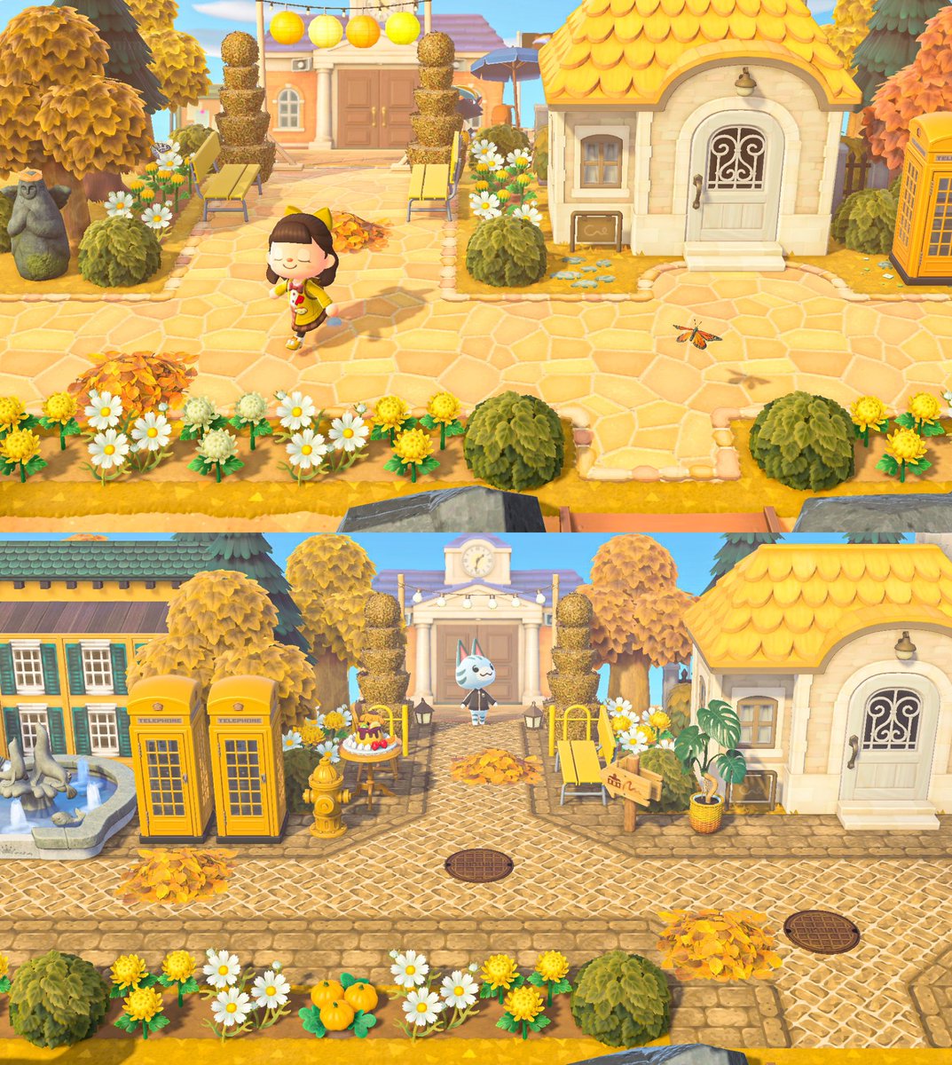 my_animalcnh's tweet photo. Yesterday I tried purple… but you know… irl I’m a sucker for yellow and I am planning to release the yellow beast inside of me… shall I? Btw, i’m not sure whether I should use the game path or a custom one!!! Help!! 💛🫦💛 #AnimalCrossing #AnimalCrossingNewHorizons https://t.co/rte8nKQHPh