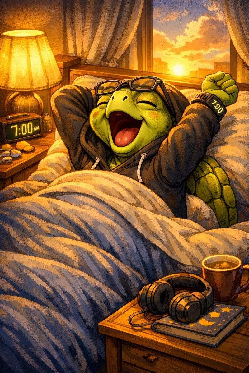 TurtleClubmogs's tweet image. Gm Turtle Club!
Rise &amp;amp; shine 🐢☀️

Slow wake-up. Big plans.
No rush — just progress.

Another day to build patiently and move steady.
Let’s get after it.

#RiseAndShine #TurtleClub #SlowAndSteady #crypto #solana 🐢
