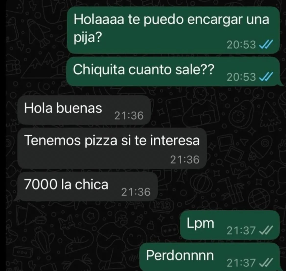 Tenemos pizza si te interesa