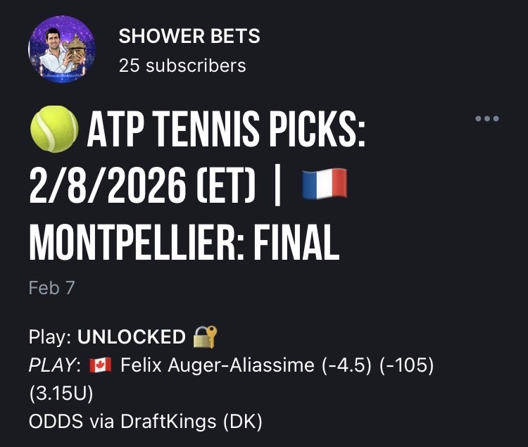 💎 Tennis Picks CLUB 💎 (ATP/WTA Plays) tweet media