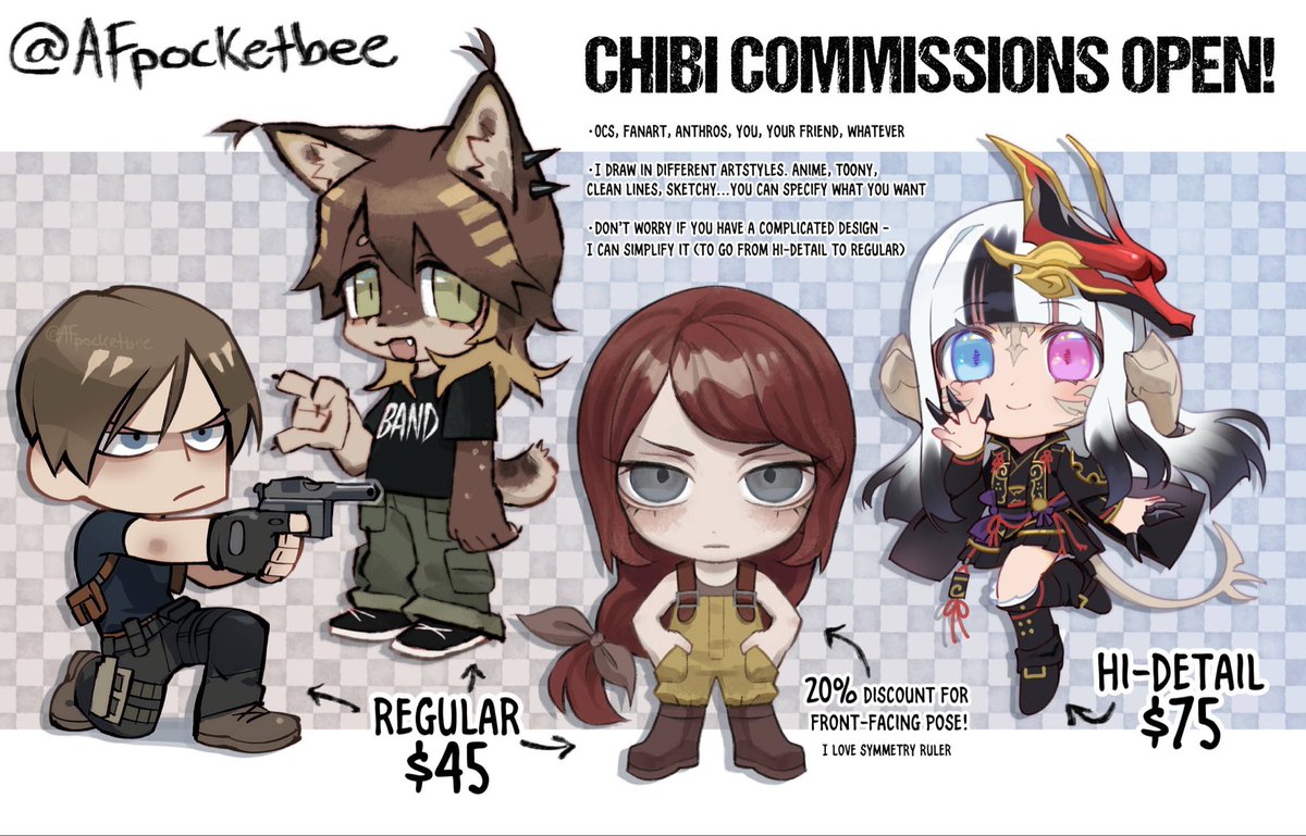 Opening chibi commissions! Two tiers available!#commissionsopen