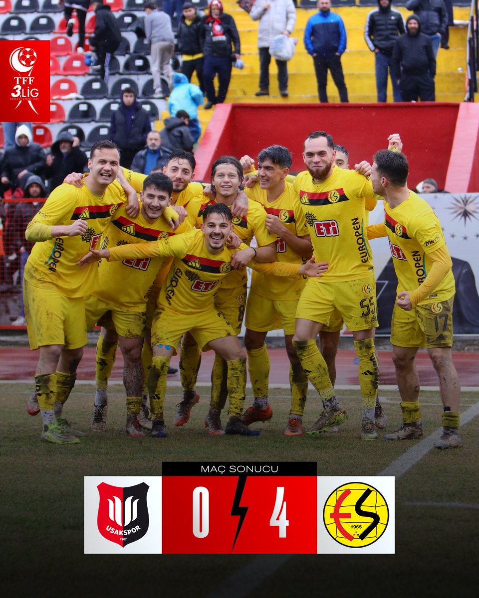 Maç Sonucu |  Oktaş Uşakspor 0 - 4 Eskişehirspor’umuz

⚽️ 30’ Akın Akman
⚽️ 52’ Kaan Baysal
⚽️ 54’ C. Jakob Aydemir
⚽️ 62’ C. Jakob Aydemir