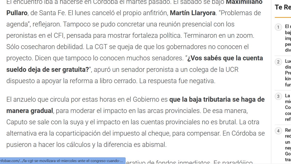 Esto que relata <a href="/veronmariana/">Mariana Verón</a> da cuenta de la falta de responsabilidad y el desconocimiento de algunos senadores que van a votar una reforma laboral que va a afectar la vida de todos los trabajadores. Vergonzoso. "¿Vos sabés que la cuenta sueldo deja de ser gratuita?" Ni leen.
