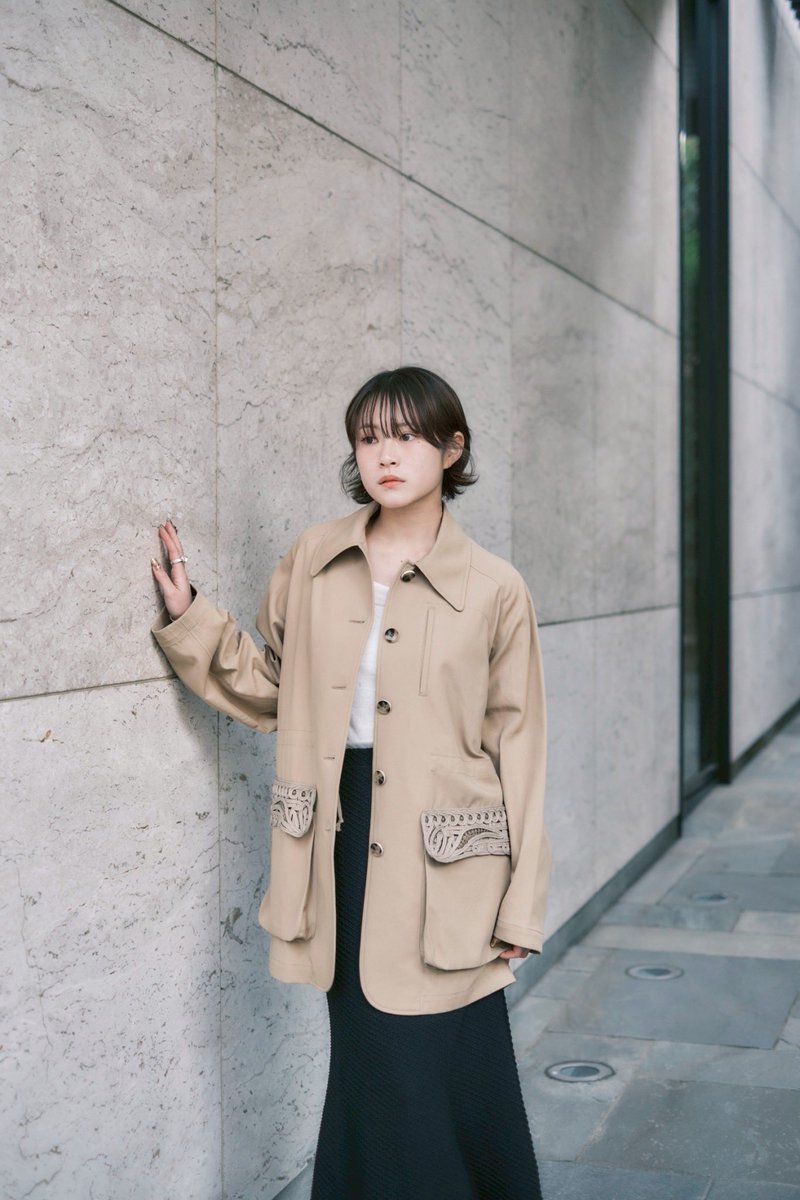 MameKurogouchi Cording Embroidery Detailed Middle Length Jacket