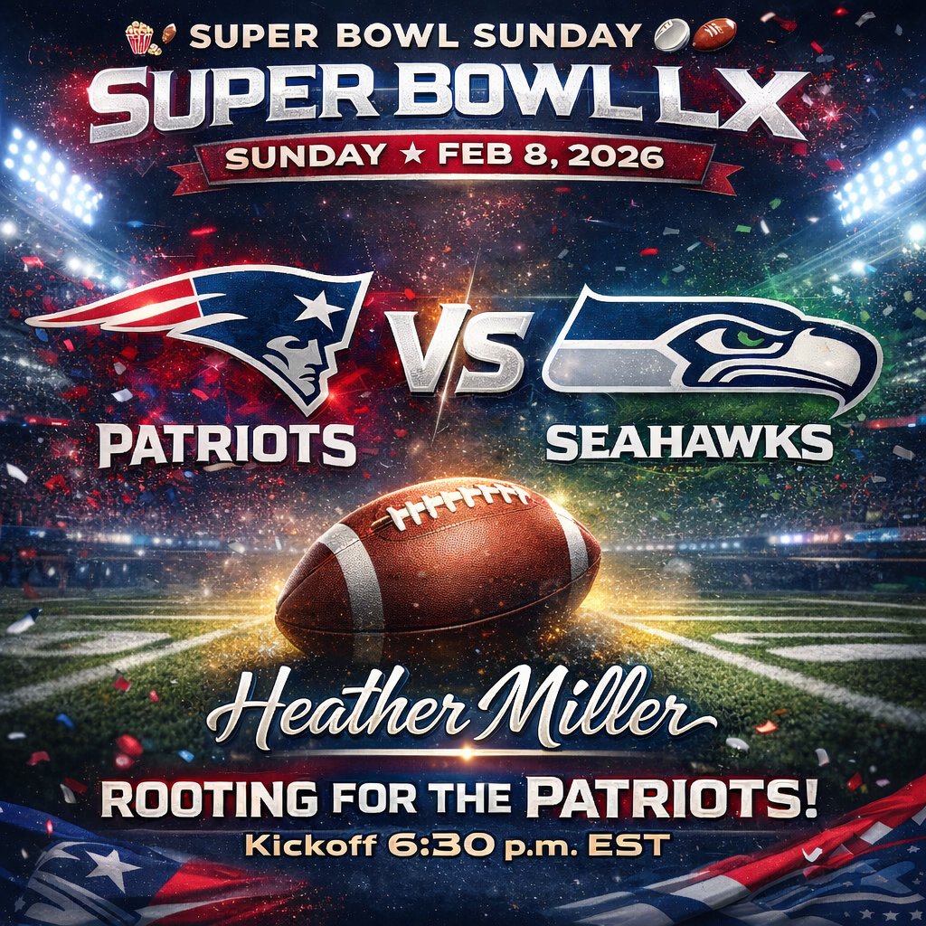 HeatherMillerVA's tweet photo. Super Bowl Sunday 
Go Pats! Let’s bring it home! https://t.co/s0I9mifzpv