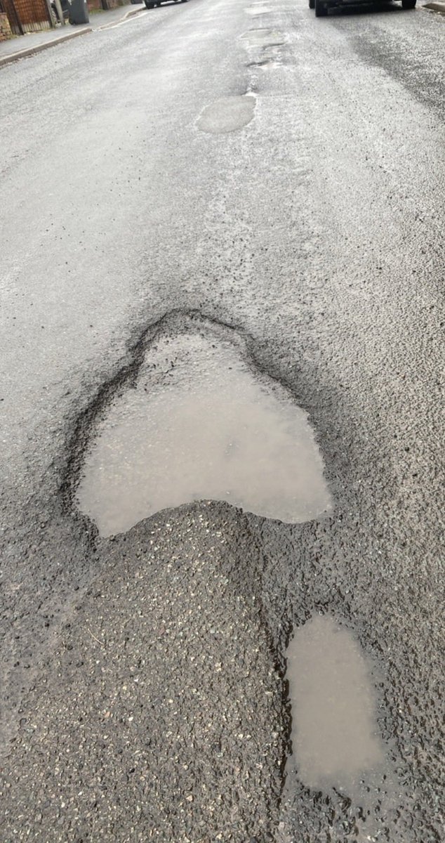 richboxy's tweet photo. @WolvesCouncil You need to repair the numerous craters on Westbourne Road. Been reported but got told no action is required! Maybe if they weren’t repaired  on the cheap, they’d last longer than a year. Whole road needs doing now. Do a decent job for once. https://t.co/waKVKoNnIt