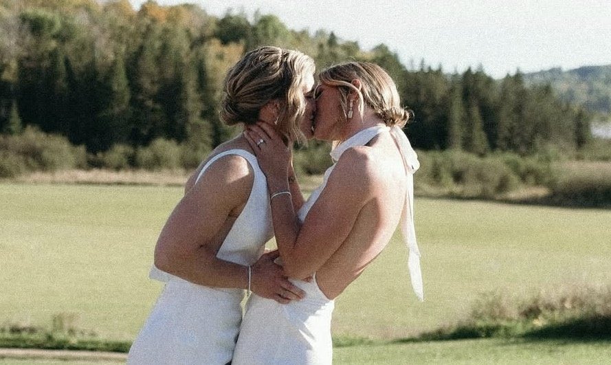 taissaturners's tweet photo. anyway! these canadian hockey players are gay married are at the top of their field and playing in the olympics (incredibly likely they’re going to medal!) so maybe you could ask the women’s sports bar to centre real queer women instead of fictional gay men https://t.co/VL20eNMIxK