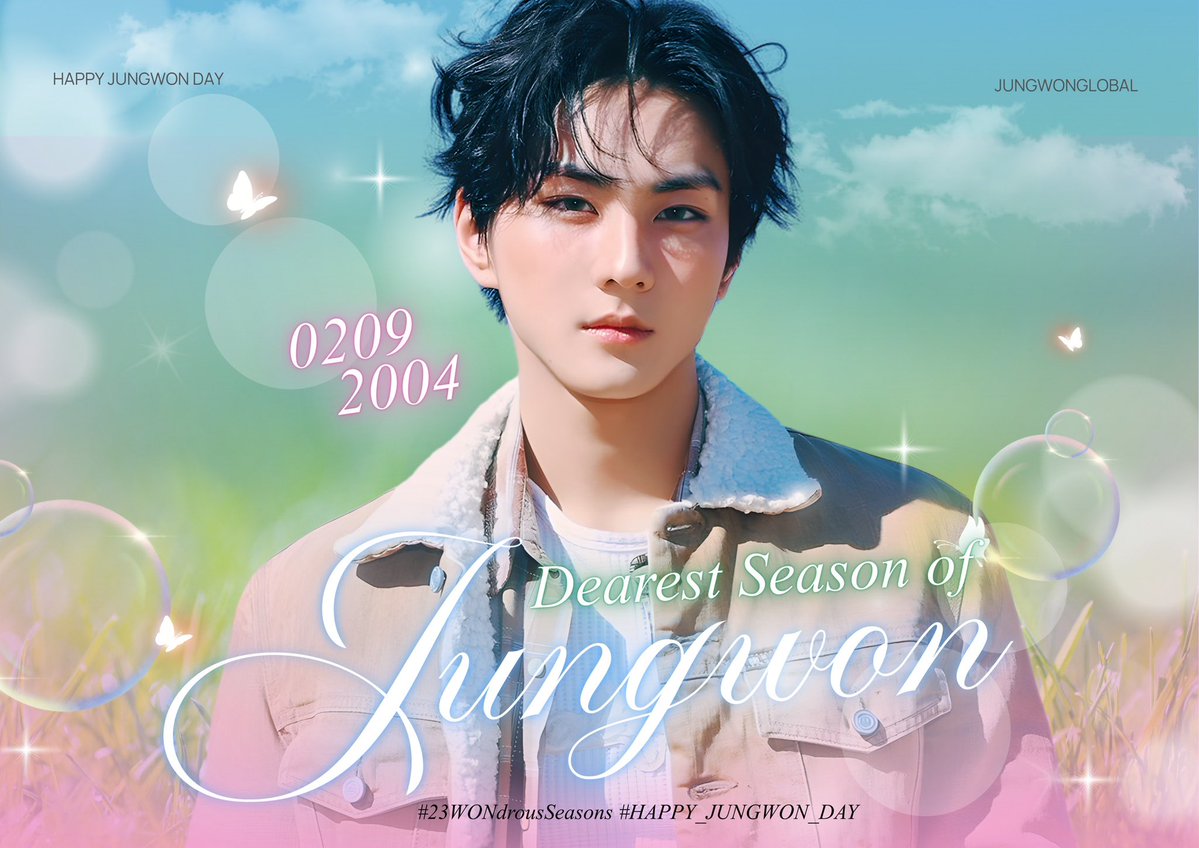 JUNGWONGLOBAL's tweet image. Happiest birthday, our dearest Jungwon ♡

As the seasons change, may this new chapter of your life be filled with only warmth, growth, and joy.

Like spring, may your days bloom with fresh beginnings and laughter;
Like summer, may your heart shine bright, radiant with warmth and